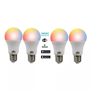 Lampara Led Bulb Alic Wifi Rgb Color 14w E27 X4 Unidades