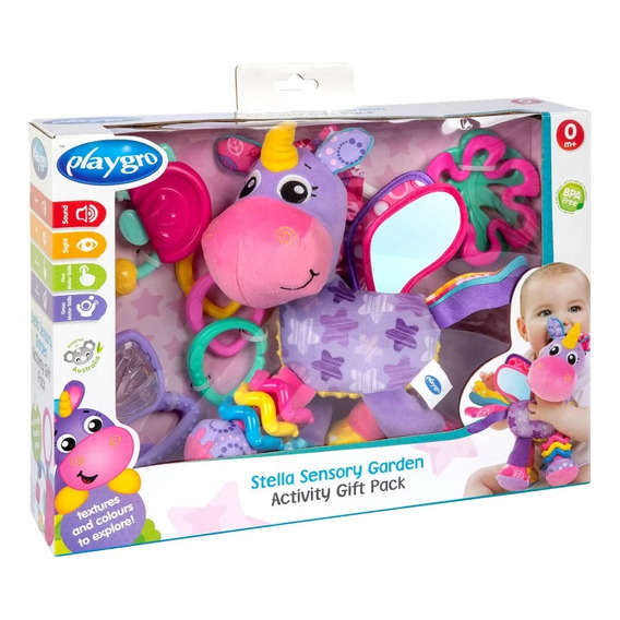 Set Sonajeros Sensorial Clip Clop Gift Pack Playgro Color Rosa Diseño Stella