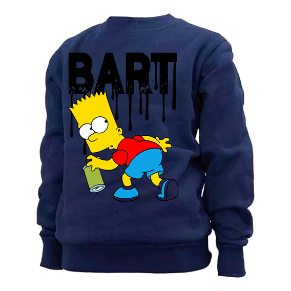 Buzo Deportivo Algodón Felpa  Bart Simpson En Tres Diseños