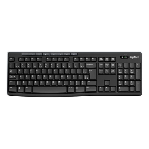 Teclado inalámbrico Logitech K270 QWERTY español color negro