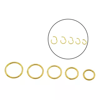 Pack 5 Piercing Clicker 18g Titanio Astm F136 Chapado Oro