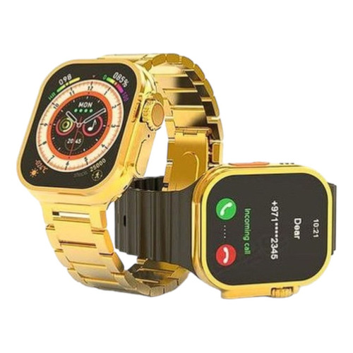 Reloj Inteligente G9 Ultra Pro Gold Smart Wacht dorado 3 Correaas