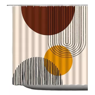 Cortinas De Baño/tela Impermeable/180x180/ Japandi