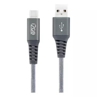 Cabo Usb-c I2go 2m 2,4a Nylon Trançado Chumbo