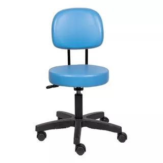 Cadeira Mocho Estetica Tatoo Podologia Dentista Com Encosto Cor Azul