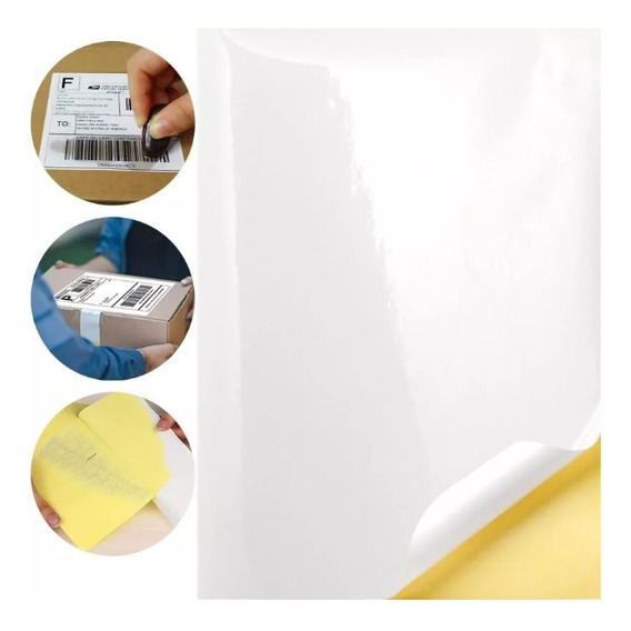 Papel Adhesivo Blanco Brillante/mate Para Imprimir, 500 Pzas