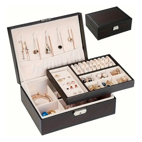 Caja De Organizador Joyero Para Collares Anillos Relojes 