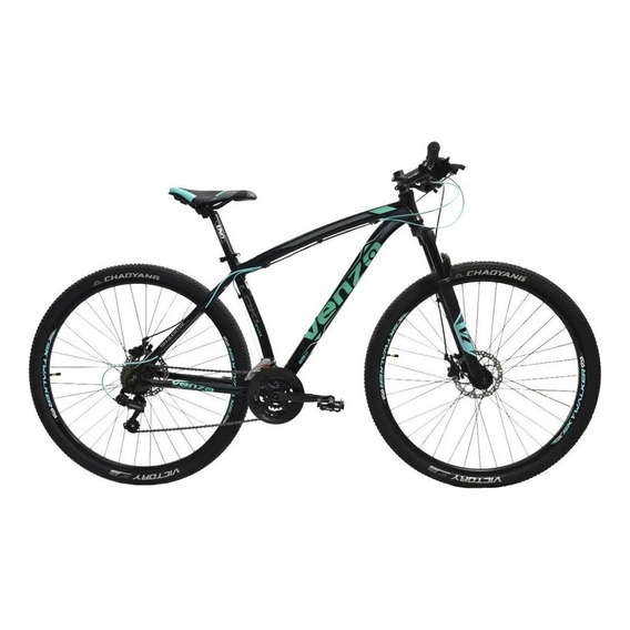 Mountain bike Venzo Shadow Series Loki Evo R29 18" 21v frenos de disco mecánico cambios Shimano color negro/teal  