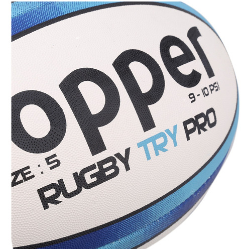 Pelota Topper Rugby Unisex Try Pro Blanco Azul Entrenamiento