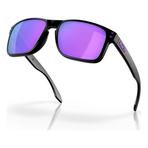 Anteojos de sol Oakley Holbrook Standard con marco de o matter color matte black, lente violet de plutonite prizm, varilla matte black de o matter - OO9102