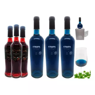 Pack 3 Vino Azul 750ml + 3 Vino De Chocolate 750ml + 6 Cajas