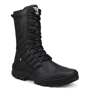 Bota Advent Coturno Ziper Solado Costurado Militar Palm Gel