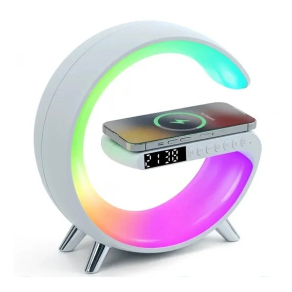 Despertador Con Bocina Bluetooth Carga Inalámbrica Led Reloj