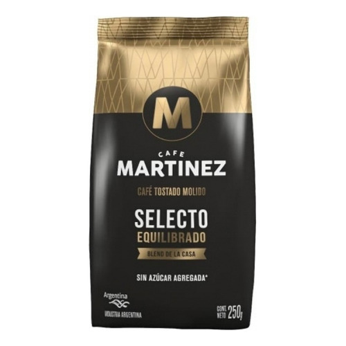 Cafe Martinez molido tostado selecto 250g sin azúcar agregada	