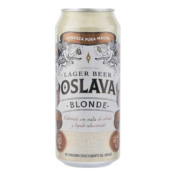 Oferta! Cerveza Oslava Lager Blonde Rubia Lata 473ml 4,5% V