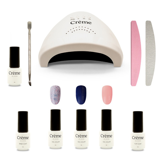 Kit Gelish Esmaltes Para Uñas Lampara Led Uv Profesional 48w