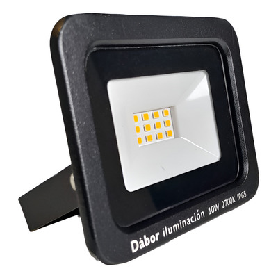 Reflector 10w Calido Apto Exterior Ww Ip65 Negro Blanco Cálido