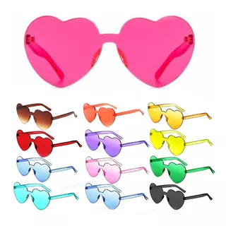 ¡ Gafas Fashion Party De Corazón Sol Rimless Moda Colores !! Color De La Lente Fucsia Color De La Varilla Multicolor Color Del Armazón Multicolor