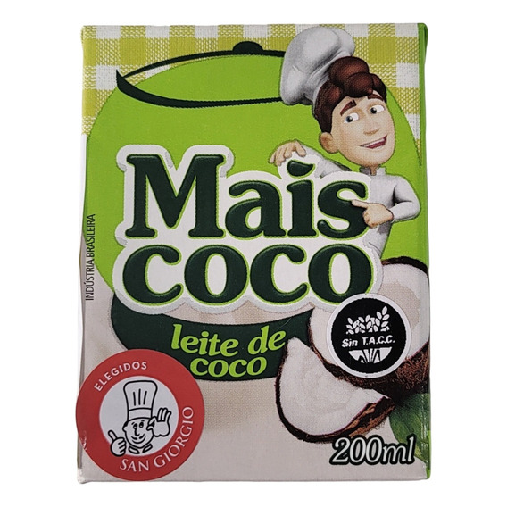 Leche De Coco Mais Coco 200ml Origen Brasil 
