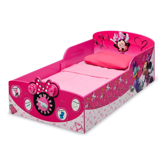 Cama Interactiva De Madera Minnie Mouse Disney Para Niños Color Rosa