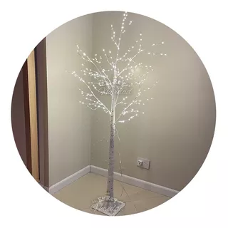 Lampara De Pie Arbol Blanco Luz Led Calida Deco Hogar 160cm