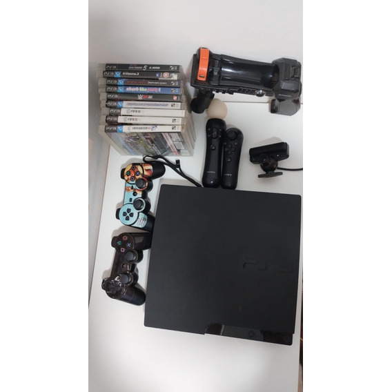 Playstation 3 Con Kit Move, Blaster Y 9 Juegos