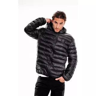 Campera Hombre Negra Inflada Con Capucha Cabo 475