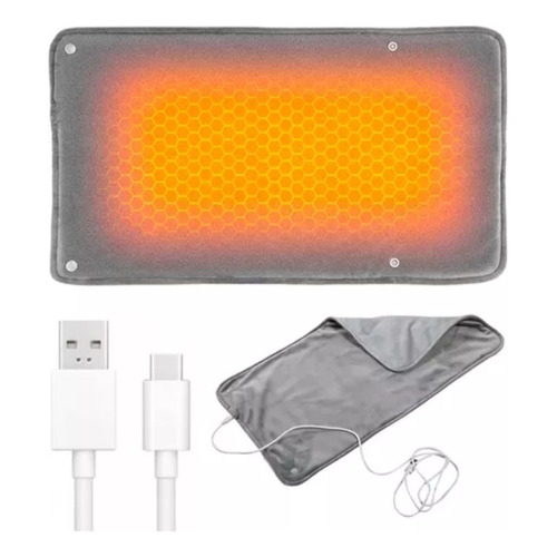 Almohadilla Manta Cama Calienta Cuerpo Manos Espalda Usb 5v Color Gris Guatero/manta