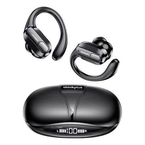 Audífonos in-ear gamer inalámbricos Lenovo XT80 negro y azul petróleo con luz LED