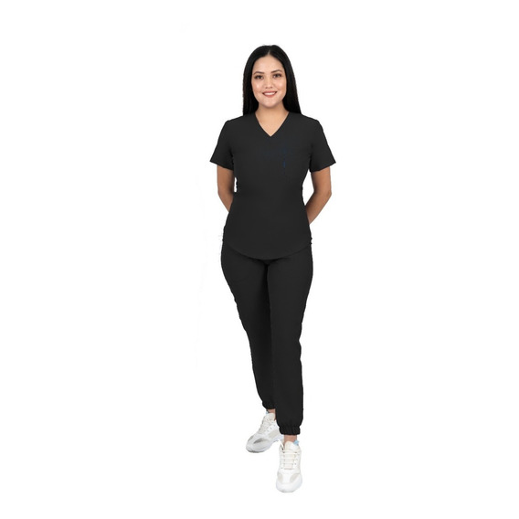 Uniforme Quirurgico Jogger Mujer Antifluidos Negro