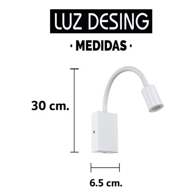 Aplique Pared Tazzoli Led 1 Luz Blanco Acero Con Usb Eglo