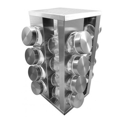 Especiero Acero Inox Giratorio Cuadrado 2045-16 Bazarnet. P