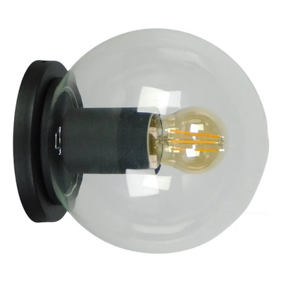 Lampara Aplique Pared Techo Globo Tte 15cm Apto Led Negro Negro Text - Globo Tte