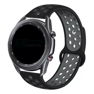 Pulseira Sport Para Gear S3 Frontier - Gear S3 Classic - Galaxy Watch 46mm Bt R800 R805 Cor Preto/cinza