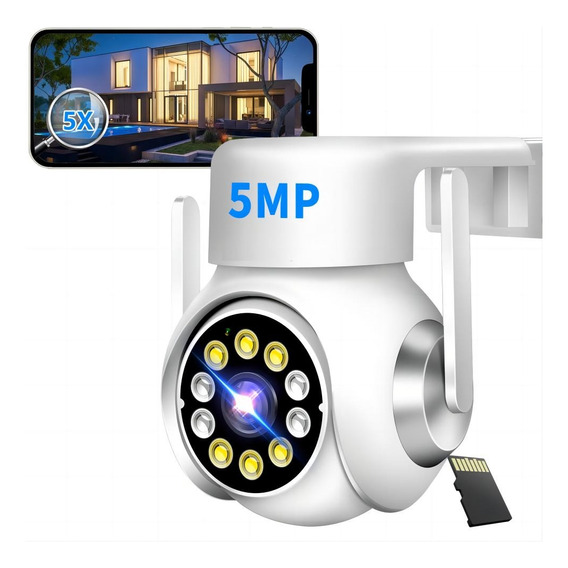 2nlf® 5mp Ultra Hd Cámara De Seguridad Wifi Exterior 64g Sd