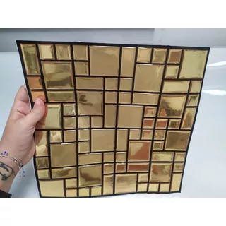 Pastilhas Adesiva Resinada Geométrica Dourada Kit 190 Pl 