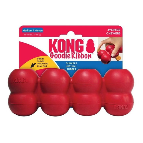 Kong Classic Goodie Ribbon Tamaño Mediano Color Rojo