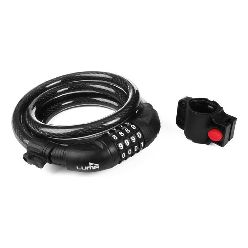 Luma Match Spiral color negro antirrobo bici y moto acero espiral