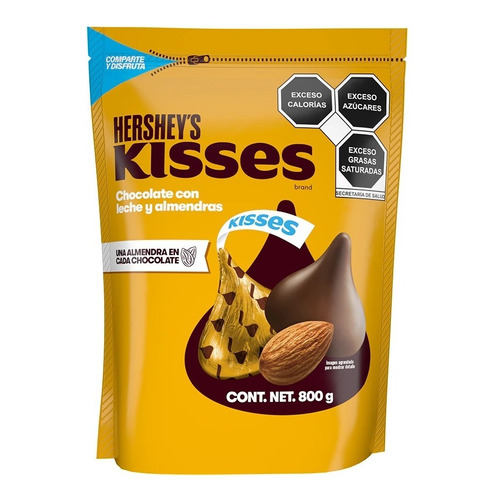 Chocolate Hershey's Kisses Con Almendras De 800 Grs