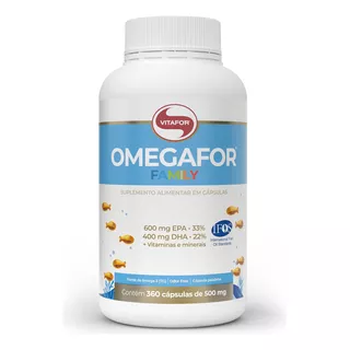 Suplemento Em Cápsula Vitafor  Omegafor Family Gorduras Poliinsaturadas Omegafor Family Em Pote De 180g 360 Un