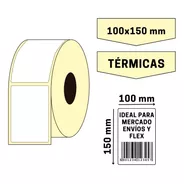 Etiquetas Térmicas 100 X 150 Mm (ancho X Alto) Rollo X 328