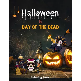 Libro Para Colorear Halloween Día De Muertos En Inglés Niños