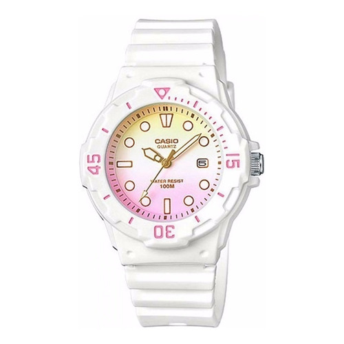 Reloj Casio Lrw 200h 4e2 Para Dama Blanco Original Color del fondo Bicolor