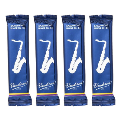 4 Cañas Vandoren 2.5  Para Saxofón Tenor Sib Sr2225