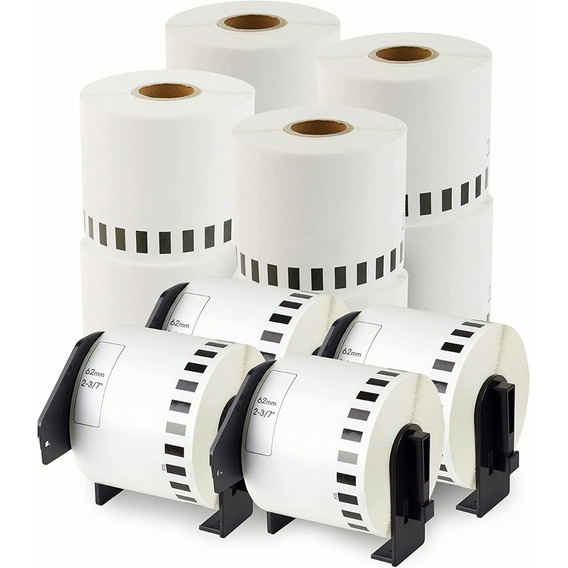 10 Rollos Etiquetas Brother Dk2205 Ql700 Ql800 62mm 30 Mts