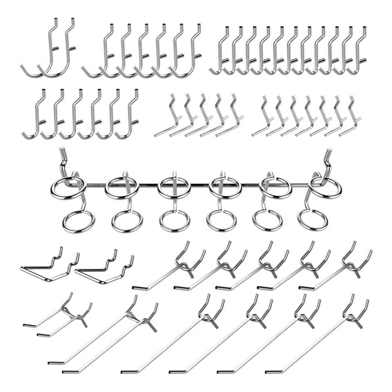 Juego De Ganchos Para Tablero Panel Perforado De 50pcs.