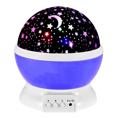 Velador Luz De Noche Proyector De Estrellas Recargable Gira Color de la estructura Violeta(base)