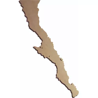 Mapa Silueta Baja California Mdf Madera Geografía Escolar