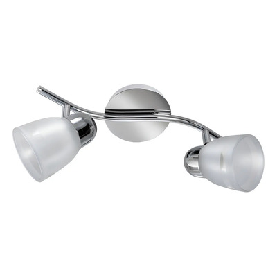 Aplique Plafon 2 Luces Sistema S Acero Cromo Apto Led E27 Acero Cromo