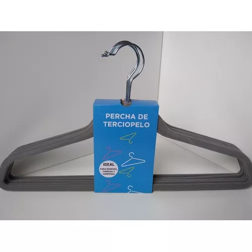 Perchas Terciopelo Antideslizante X80 Gris Begônia